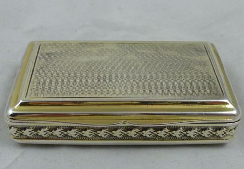 181314 george iii hallmarked sterling silver gilt snuff box by daniel hockley - CATEGORY: ANTIQUE SILVER - DATED 1800