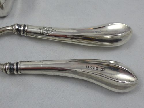 PAIR OF EDWARDIAN STERLING SILVER CURLING IRONS BY WILLIAM DAVENPORT - ADDITIONAL PHOTO 1