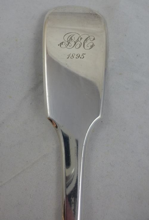 VICTORIAN HALLMARKED STERLING SILVER BASTING SPOON 18445 BY RICHARD BRITTON - ADDITIONAL PHOTO 2