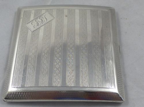 art deco hallmarked sterling silver cigarette case james dixon sons ltd - CATEGORY: ANTIQUE SILVER - DATED 1920