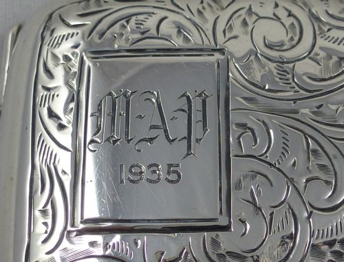 GEORGE V ENGRAVED HALLMARKED STERLING SILVER CIGARETTE CASE BY JOSEPH GLOSTER LTD - ADDITIONAL PHOTO 1