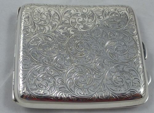 GEORGE V ENGRAVED HALLMARKED STERLING SILVER CIGARETTE CASE BY JOSEPH GLOSTER LTD - ADDITIONAL PHOTO 2