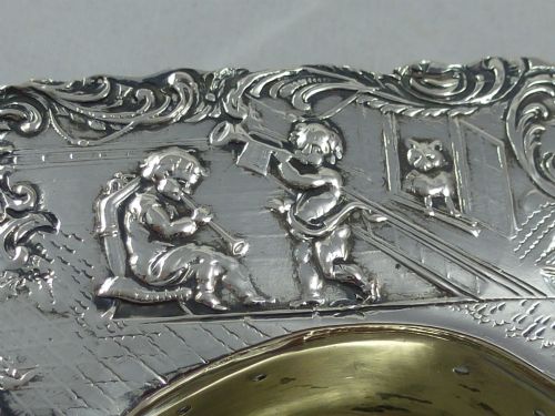 LATE C19THEARLY C20TH GERMAN HANNAU SOLID SILVER TEA STRAINER BY GEBRUDER DINGELDEIN - ADDITIONAL PHOTO 4