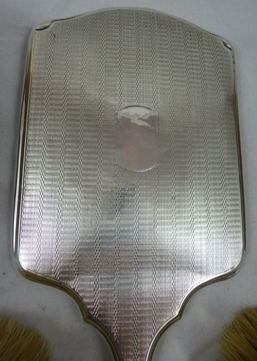 AN ART DECO HALLMARKED SILVER DRESSING TABLE SET BY JAMES WILLIAM BENSON CHESTER - ADDITIONAL PHOTO 1