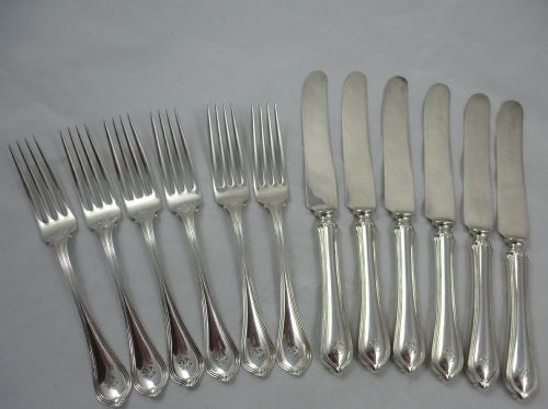 a set of american towle hallmarked sterling silver knives and forks c1906 to seat six - CATEGORY: ANTIQUE SILVER - DATED 1900