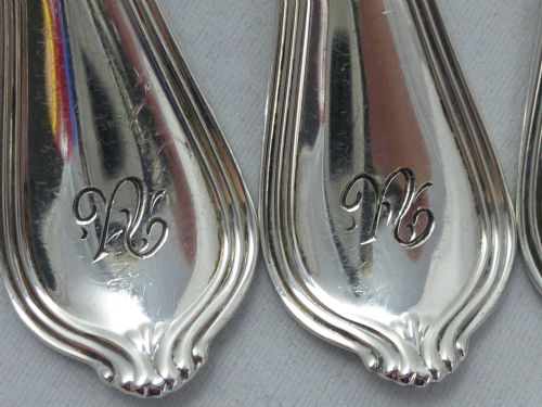 A SET OF AMERICAN TOWLE HALLMARKED STERLING SILVER KNIVES AND FORKS C1906 TO SEAT SIX - ADDITIONAL PHOTO 2