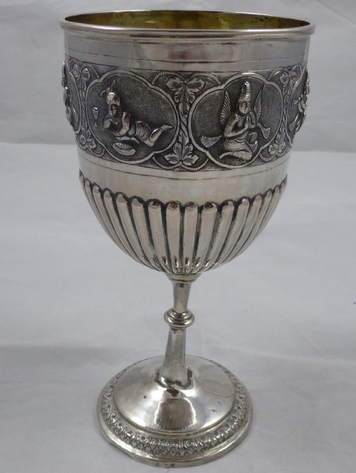 A LARGE INDIAN SILVER TROPHY CUP FOR THE BEEFENGLER CUP 1935 - ADDITIONAL PHOTO 1