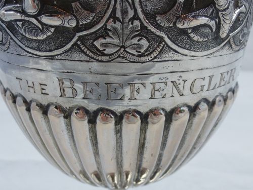 A LARGE INDIAN SILVER TROPHY CUP FOR THE BEEFENGLER CUP 1935 - ADDITIONAL PHOTO 4