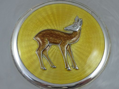 A C1920'S ART DECO NORWEGIAN HALLMARKED SILVER AND GUILLOCHE ENAMEL DISH - ADDITIONAL PHOTO 1