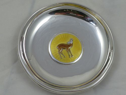 A C1920'S ART DECO NORWEGIAN HALLMARKED SILVER AND GUILLOCHE ENAMEL DISH - ADDITIONAL PHOTO 5