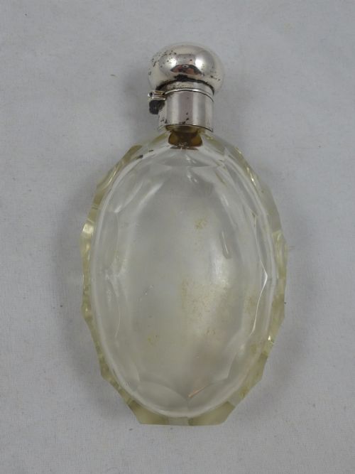 a late c19thearly c20th german hallmarked silver cut glass scent bottle - CATEGORY: ANTIQUE GLASS - DATED 19TH CENTURY