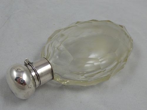 A LATE C19THEARLY C20TH GERMAN HALLMARKED SILVER CUT GLASS SCENT BOTTLE - ADDITIONAL PHOTO 2