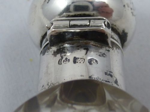 A LATE C19THEARLY C20TH GERMAN HALLMARKED SILVER CUT GLASS SCENT BOTTLE - ADDITIONAL PHOTO 4