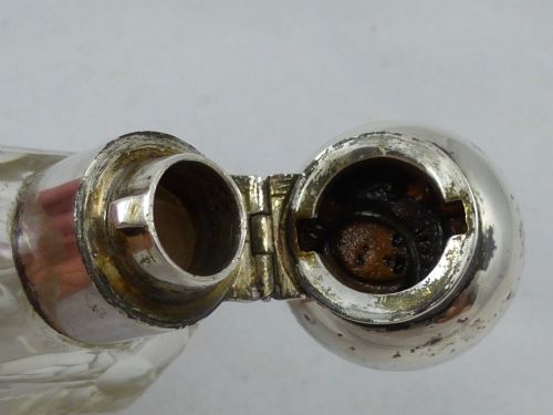A LATE C19THEARLY C20TH GERMAN HALLMARKED SILVER CUT GLASS SCENT BOTTLE - ADDITIONAL PHOTO 5