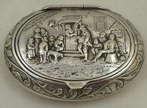 a late c19thearly c20th dutch hallmarked silver snuff box - CATEGORY: ANTIQUE SILVER - DATED 19TH CENTURY
