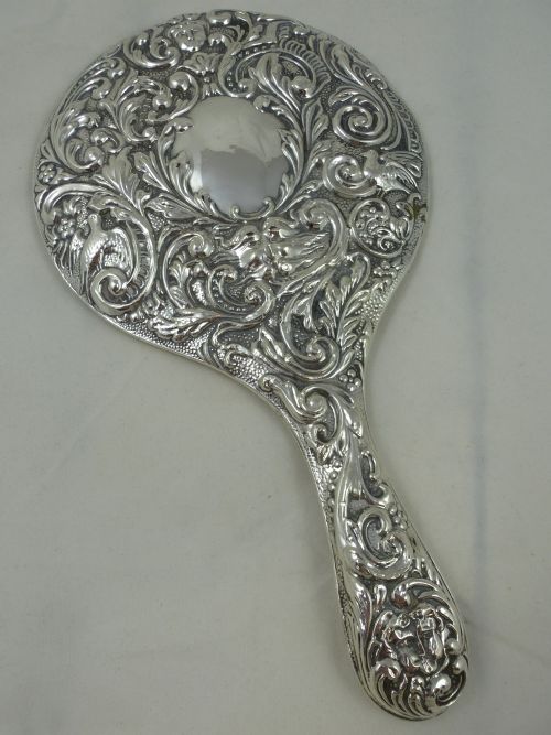 george v hallmarked silver hand mirror by s blanckensee sons ltd - CATEGORY: ANTIQUE SILVER - DATED GEORGIAN