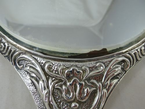 GEORGE V HALLMARKED SILVER HAND MIRROR BY S BLANCKENSEE SONS LTD - ADDITIONAL PHOTO 9