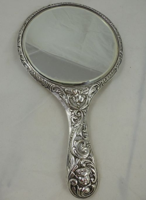 GEORGE V HALLMARKED SILVER HAND MIRROR BY S BLANCKENSEE SONS LTD - ADDITIONAL PHOTO 7