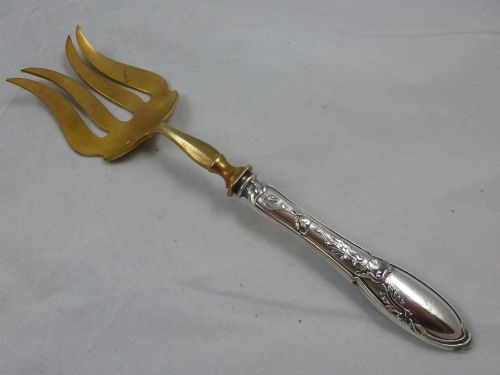 a late c19th french silver handled serving fork - CATEGORY: ANTIQUE SILVER - DATED 19TH CENTURY
