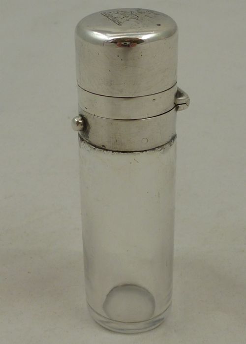 a victorian silver perfume bottle by sampson mordan co - CATEGORY: ANTIQUE GLASS - DATED 1880