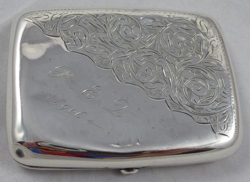 an edwardian silver cigarette case by henry williamson ltd - CATEGORY: ANTIQUE SILVER - DATED EDWARDIAN