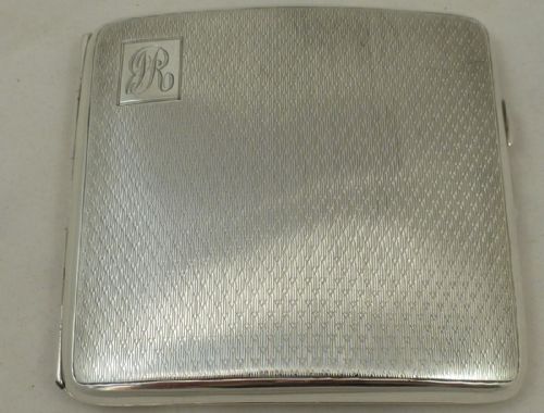 a john rose art deco hallmarked silver cigarette case - CATEGORY: ANTIQUE SILVER - DATED 1920