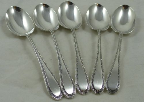 a set of five victorian silver teaspoons by thomas bradbury - CATEGORY: ANTIQUE SILVER - DATED 1880