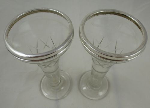 A PAIR OF CRYSTAL SILVER VASES BY HENRY WILLIAMSON LTD - ADDITIONAL PHOTO 1