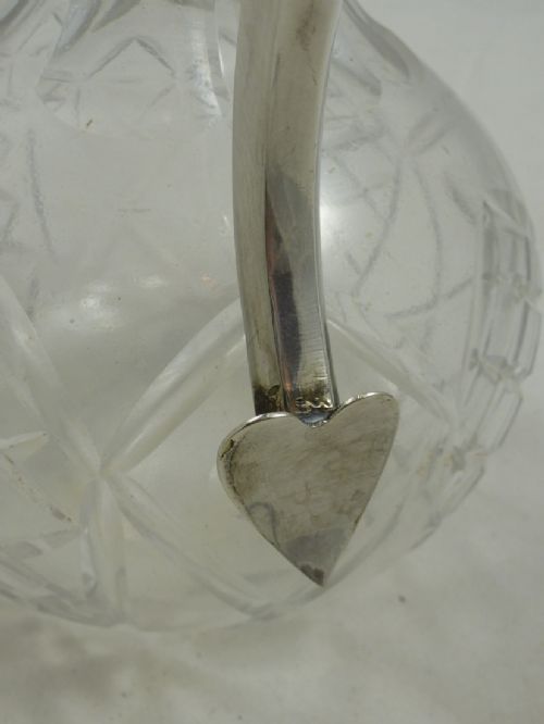 A LATE VICTORIAN CRYSTAL SILVER PLATED CLARET JUG - ADDITIONAL PHOTO 7