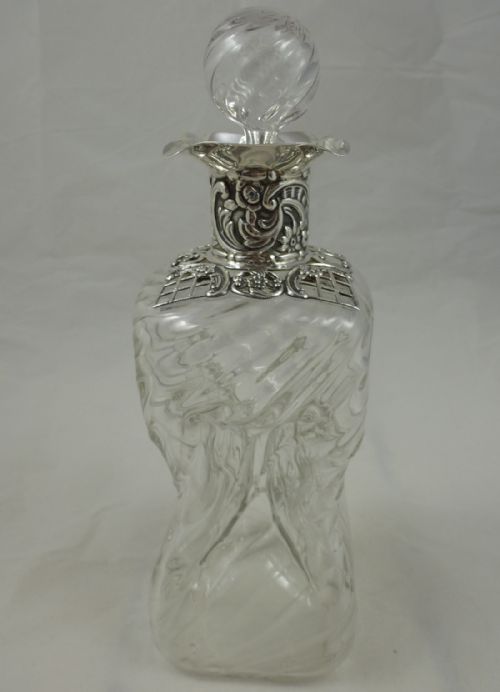 a victorian silver hourglass decanter by william comyns - CATEGORY: ANTIQUE SILVER - DATED 1890