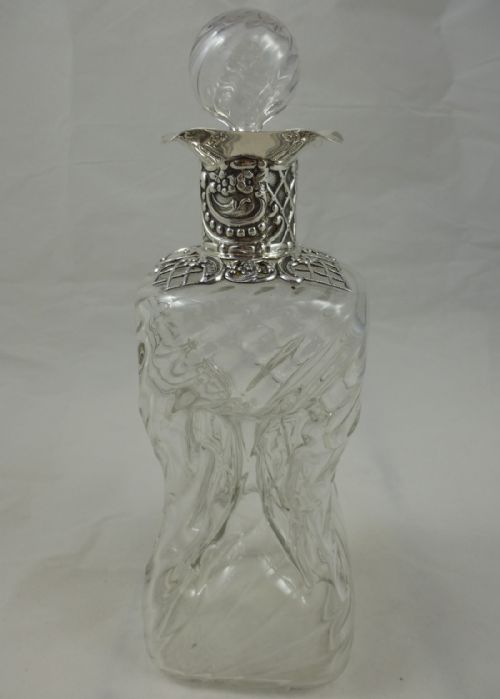 A VICTORIAN SILVER HOURGLASS DECANTER BY WILLIAM COMYNS - ADDITIONAL PHOTO 2