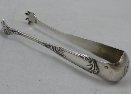 late c19th pair of french 950 standard silver sugar tongs - CATEGORY: ANTIQUE SILVER - DATED 19TH CENTURY