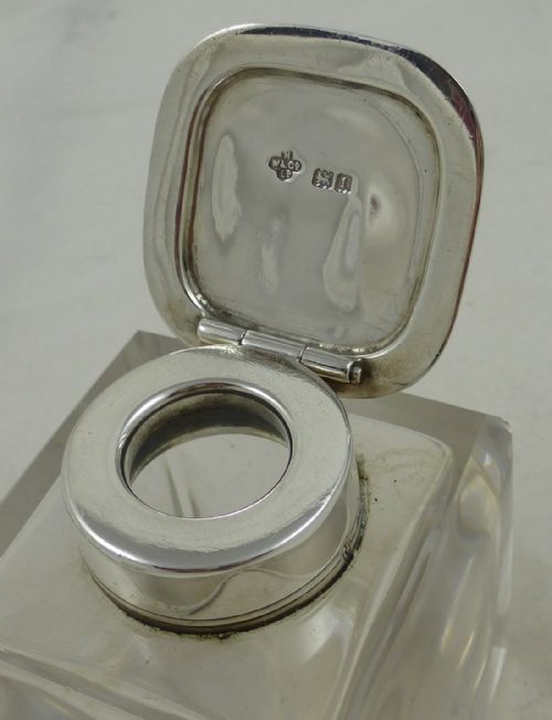 EDWARDIAN SILVER INKWELL BY HORACE WOODWARD - ADDITIONAL PHOTO 4