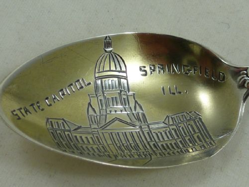C1900 AMERICAN STERLING SILVER SOUVENIR SPOON FOR THE STATE CAPITOL SPRINGFIELD ILLANOIS BY TOWLE SILVERSMITHS - ADDITIONAL PHOTO 1