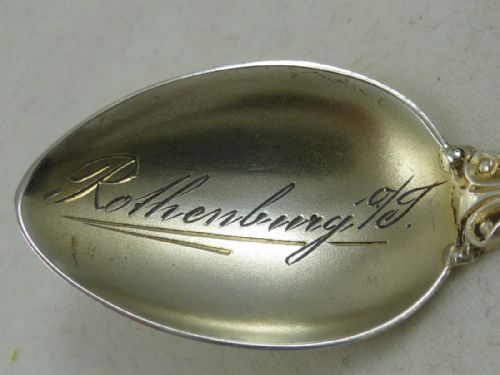 A CONTINENTAL 800 SILVER SOUVENIR SPOON FOR ROTHENBURG GERMANY - ADDITIONAL PHOTO 1