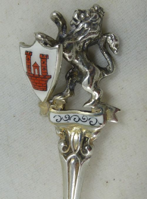 A CONTINENTAL 800 SILVER SOUVENIR SPOON FOR ROTHENBURG GERMANY - ADDITIONAL PHOTO 2