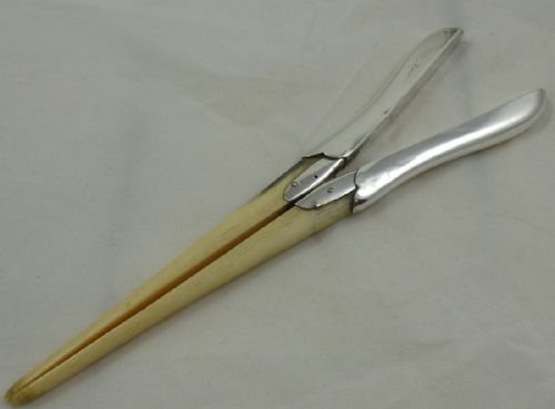 pair of george v silver ivory glove stretchers - CATEGORY: ANTIQUE SILVER - DATED 1910