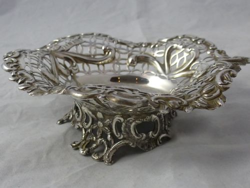 WILLIAM COMYNS SONS VICTORIAN SILVER BON BON DISH - ADDITIONAL PHOTO 2