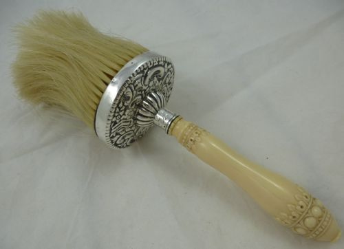 victorian hallmarked silver and ivory crumb brush - CATEGORY: ANTIQUE MISCELLANEOUS - DATED VICTORIAN