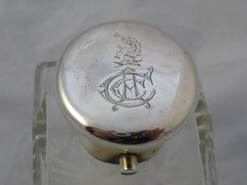 VICTORIAN SILVER GLASS PERFUME BOTTLE - ADDITIONAL PHOTO 2