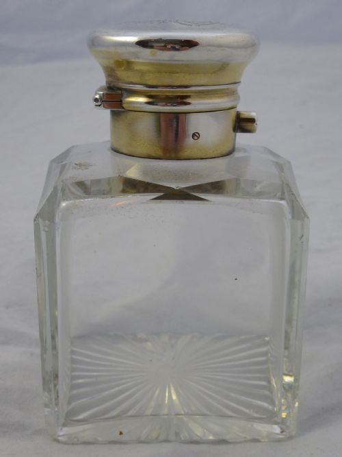 VICTORIAN SILVER GLASS PERFUME BOTTLE - ADDITIONAL PHOTO 7