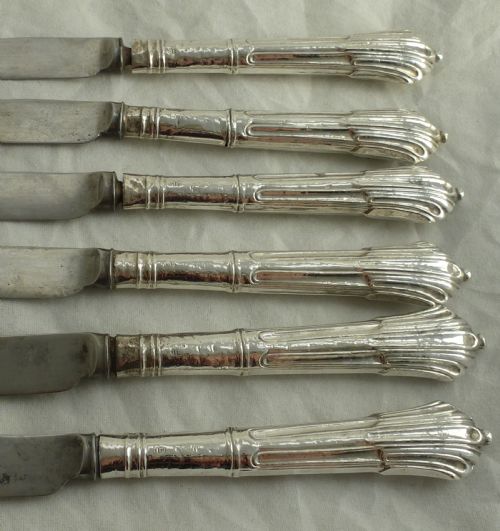 CASED SET SIX EDWARDIAN SILVER KNIVES - ADDITIONAL PHOTO 7