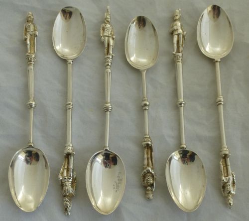 A SET OF VICTORIAN SILVER SOLDIER TEASPOONS - ADDITIONAL PHOTO 3