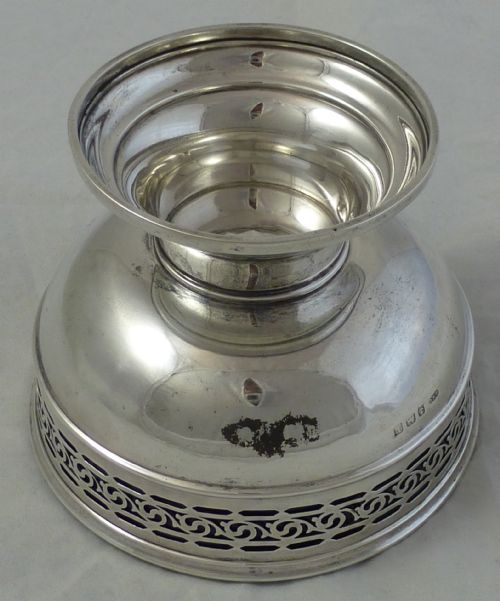 STERLING SILVER BOWL WITH BLUE GLASS LINER - ADDITIONAL PHOTO 1