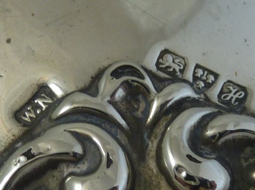 EDWARDIAN STERLING SILVER HAND MIRROR AND CLOTHES BRUSH - ADDITIONAL PHOTO 4