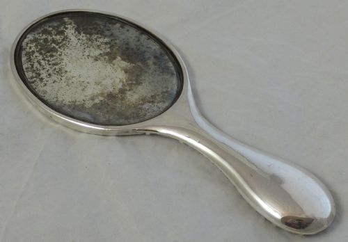 EDWARDIAN STERLING SILVER HAND MIRROR AND CLOTHES BRUSH - ADDITIONAL PHOTO 5