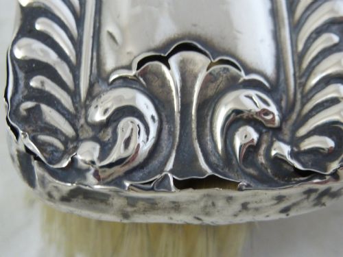EDWARDIAN STERLING SILVER HAND MIRROR AND CLOTHES BRUSH - ADDITIONAL PHOTO 16