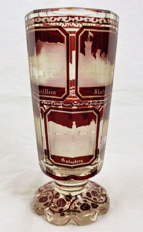 19TH CENTURY BOHEMIAN RUBY FLASH GLASS VASE - ADDITIONAL PHOTO 3