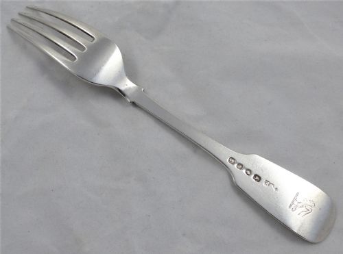 WILLIAM EATON EARLY VICTORIAN SILVER TABLE FORK - ADDITIONAL PHOTO 5