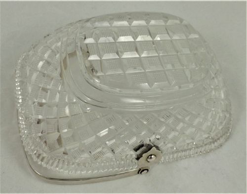 19TH CENTURY DUTCH CUT GLASS BASKET WITH SILVER HANDLE - ADDITIONAL PHOTO 9